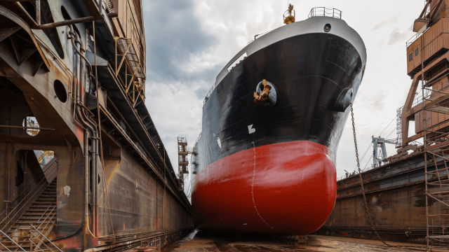 Larg e vessel docked - plate heat exchanger  reconditioning service